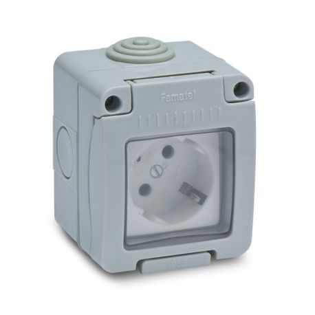 BASE ENCHUFE 10AMP IP55 SCHUKO TT EST FAMATEL