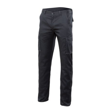 PANTALON TRABAJO ELAST. TERGAL GRIS MLTIBOL VELILLA