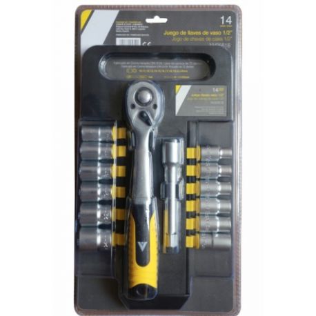 LLAVE VASO HEXAGONAL 1/2" 72D. NIVEL 14 PZ