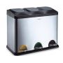 CUBO BASURA RECICLAJE 45LT C/PEDAL 3COMP. INOX ARREGUI