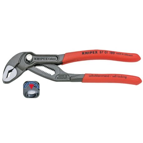 TENAZA FONTANERO AJUSTABLE 180MM B/AGUA COBRA KNIPEX
