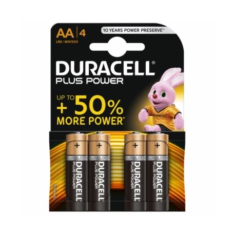 PILA ALCALINA LR06 AA 1,5V POWER PLUS DURACELL 4 PZ