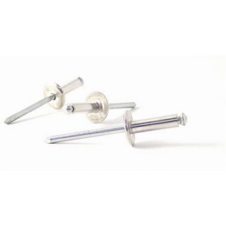 REMACHE FIJO FLOR 4,8X24MM C/ANCH ALU ALUM BRALO 150 PZ