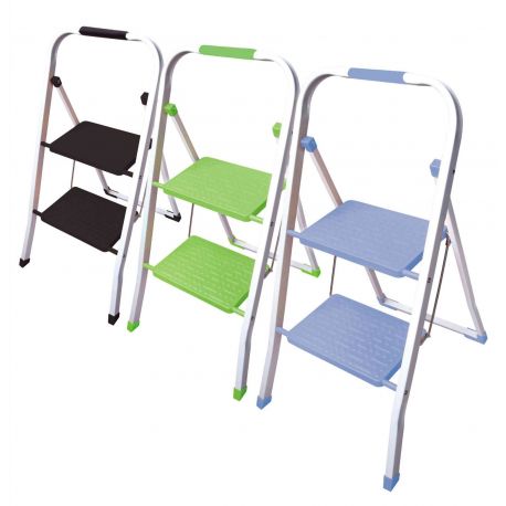 ESCALERA DOMESTICA TIJERA 2 PELD. B/BAJA ACERO SURT GARHE