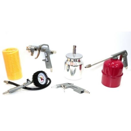 KIT AEROGRAFO COMPRESOR 5PZ NIVEL