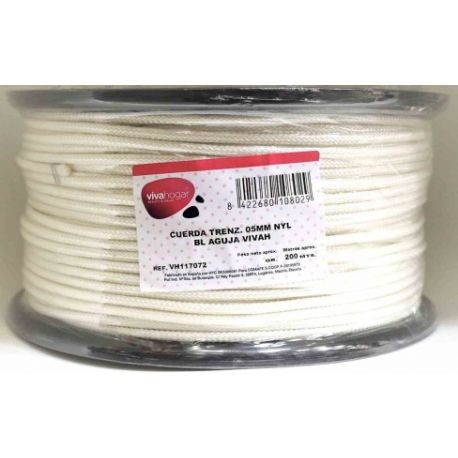 CUERDA TRENZADA NYLON 05MM BL 200M VIVAHOGAR