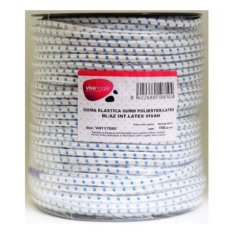 GOMA ELASTICA 06MM BL/AZ 100 M VIVAHOGAR