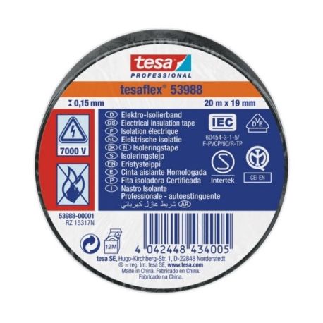 CINTA AISLANTE 20MTx19MM NG 10PZ TESA TAPE