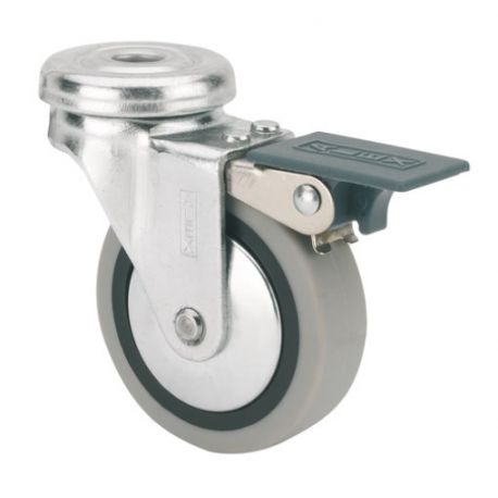 RUEDA GIRATORIA FRENO 60MM GOMA ALEX