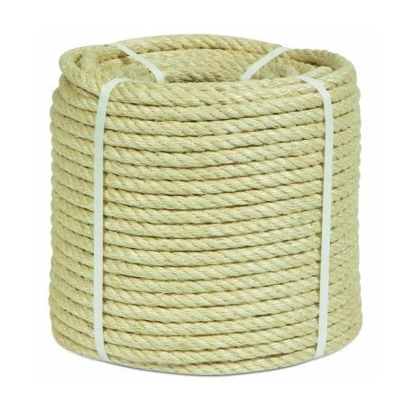 CUERDA TRENZADA 08MM SISAL NAT 4 CABOS HYC 100 MT