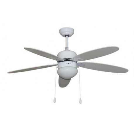 VENTILADOR TECHO 130CM C/LUZ 50W-3V 5 ASPAS BL VIVAHOGAR