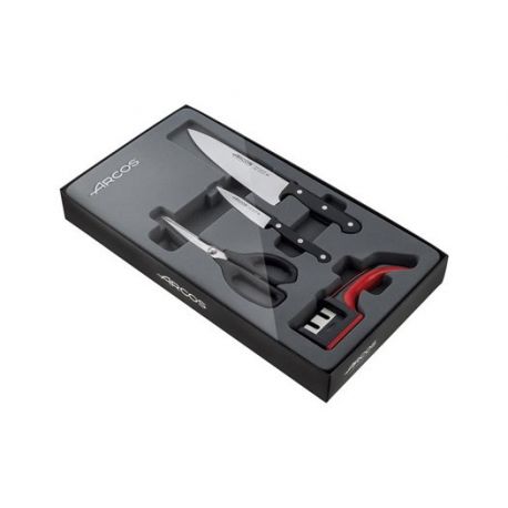 JUEGO CUCHILLOS AFILADOR TIJERA INOX UNIVERSAL ARCOS