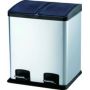CUBO BASURA RECICL. 24LT 40X39X47CM C/PEDAL 2COMP. INOX VH