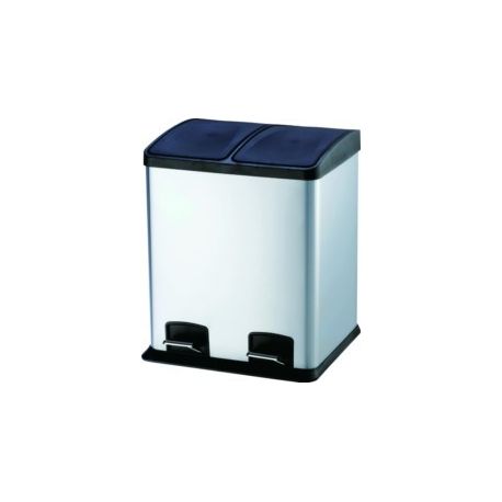 CUBO BASURA RECICL. 24LT 40X39X47CM C/PEDAL 2COMP. INOX VH