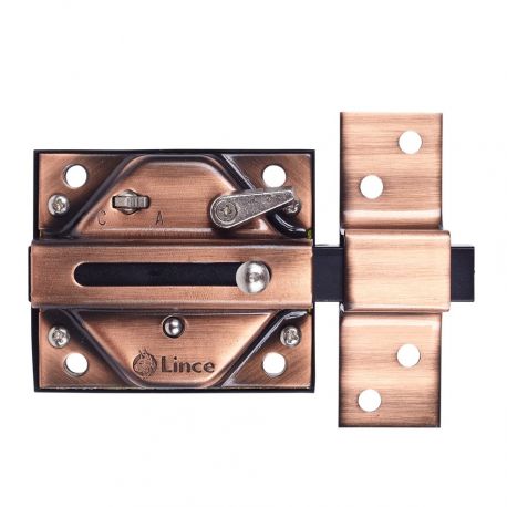 CERROJO SOBR. 7930R 74X85MM H. COBRE VIEJO LINCE 7930RCV