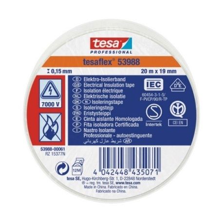 CINTA AISL. 20MT X 19MM TESATAPE PVC BL 10PZ