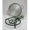 PAELLERO GAS BUTANO 2 FUEGOS 40CM + PAELLERA D420
