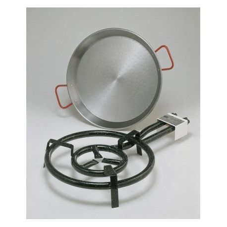 PAELLERO GAS BUTANO 2 FUEGOS 40CM + PAELLERA D420
