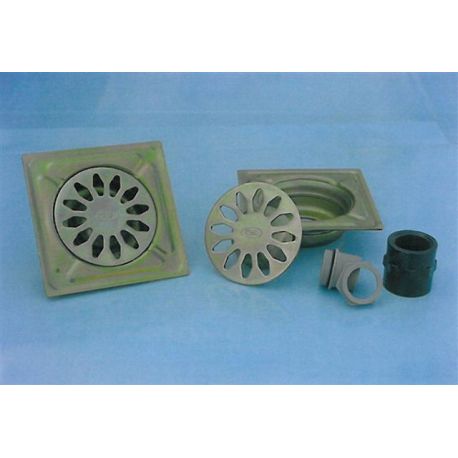 SUMIDERO EVAC.AGUA CAMP 150X150MM CHAPA CINC E Y G